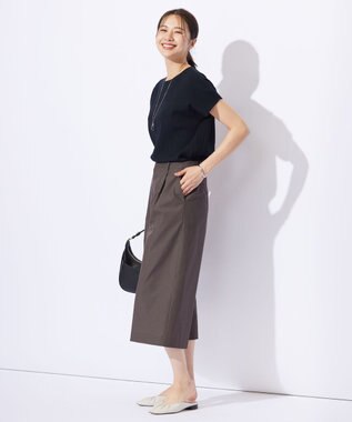 J.PRESS LADIES S 【洗える】ソフトシャンブレー ワイド パンツ スレート系