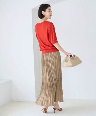 UNFILO ワッシャープリーツスカート ベージュ