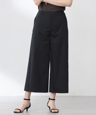 【洗える】ソフトシャンブレー クロップド パンツ