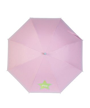 MOONBAT キッズ 晴雨兼用日傘 長傘 ビニール窓 スター 50cm 遮光 遮熱 UV ピンク