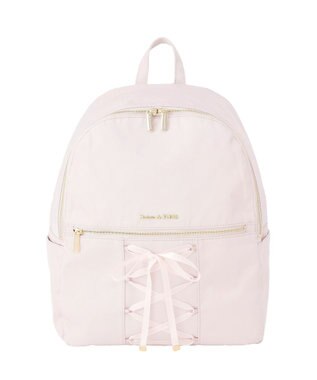 Maison de FLEUR 撥水加工レースアップリボンリュック Grayish Pink