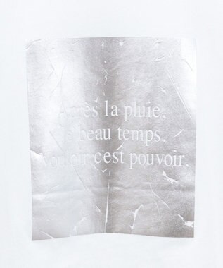 AMERICAN HOLIC ボックスロゴ箔プリントＴシャツ Off White