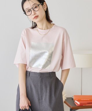 AMERICAN HOLIC ボックスロゴ箔プリントＴシャツ Off White