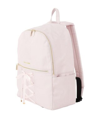 Maison de FLEUR 撥水加工レースアップリボンリュック Grayish Pink