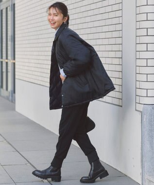 UNFILO L 【野呂佳代さん着用】TAIONコラボ ボア襟 リバーシブルダウン ブラック