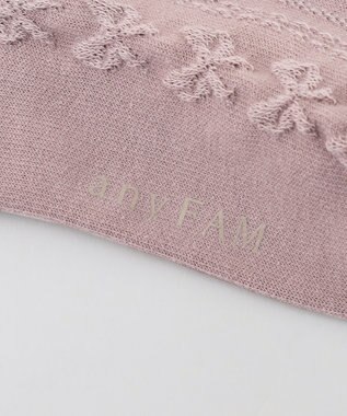 ANY KIDS ジャガードリボン柄タイツ ピンク