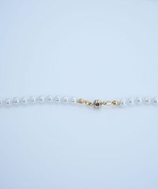 monshiro 【2WAY/ヴィンテージパール】ラインバーグラスパールロング ネックレス ホワイト×ゴールド