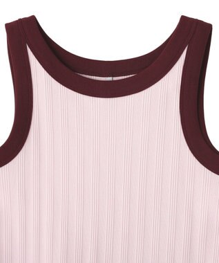 AMERICAN HOLIC ランダムリブ配色タンクトップ Light Pink