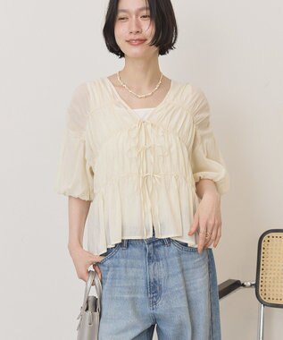 AMERICAN HOLIC フロントリボンブラウス Ivory