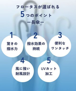 MOONBAT 【超撥水/ 耐風】フロータス (FLO(A)TUS) 長傘  無地 UV 60cm ライトグレー