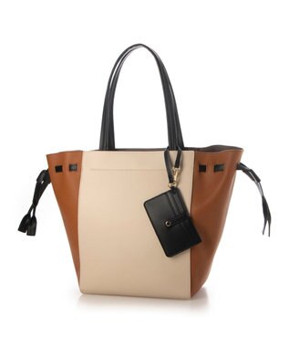 UNBILLION カシュカシュ cachecache / サイドドロストA4トートバッグ ベージュミックス