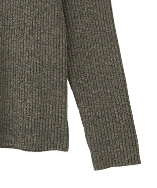 CRAFT STANDARD BOUTIQUE ミックスカラーポロ襟ニットカーディガン Gray