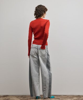 GRACE CONTINENTAL スクエアリブニットトップ レッド