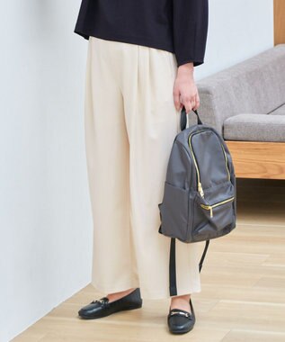 【ウエストゴム】イージーケアライトストレッチワイドパンツ