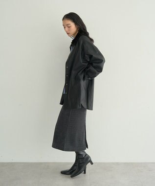 YECCA VECCA コーデュロイナロースカート Charcoal Gray