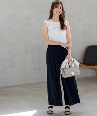 ANY SIS 【洗える】ノースリーブロゴ Tシャツ ホワイト系