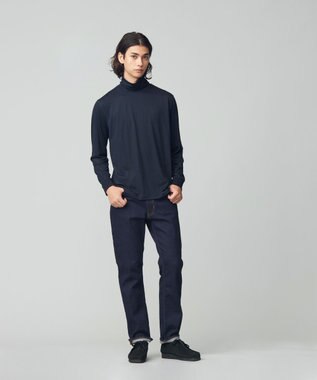 J.PRESS MEN ウールストレッチジャージ タートルネックカットソー ネイビー系