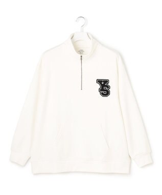 J.PRESS YORK STREET 【UNISEX】裏毛ロゴハーフジップ スウェット アイボリー系