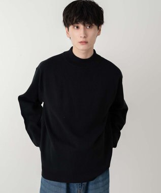 WEGO 【ユニセックス着用ITEM】ミラノリブモックネックプルオーバー ブラック