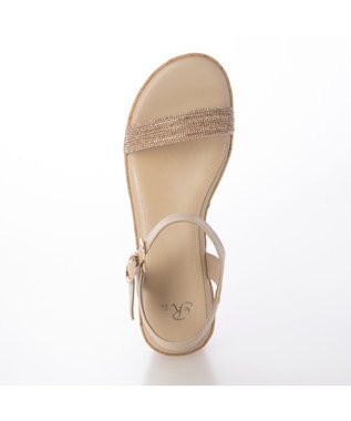 Riz raffinee <Riz raffinee>ラインストーン付ウェッジサンダル ベージュメタリック