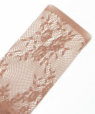 WEGO フラワー総レースタイツ ブラウン