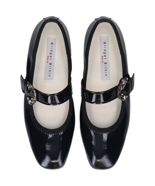 Bridget Birkin ＜3E＞【Bridget Birkin Walk】ビジューメリージェーンパンプス ブラックエナメル