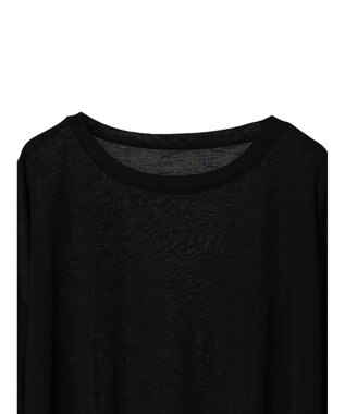 Green Parks 袖チュールドッキングシアープルオーバー Black