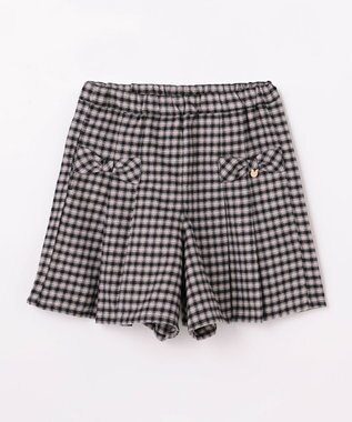 ANY KIDS チェック柄 ショートパンツ ブラック×チェック