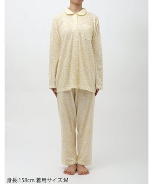 Wing 【パジャマ】 長袖・長ズボン 綿100％（表側・肌側） パイル素材（肌側） EP8093 ウイング／ワコール イエロー