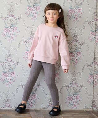 ANY KIDS ケーブル ジャガードレギンス チャコール