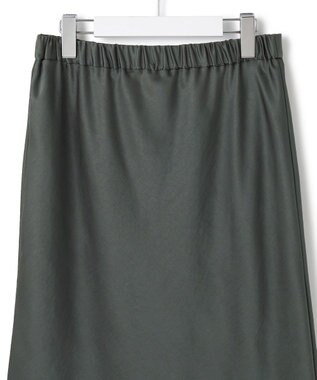 23区 【洗える】テクスチャーサテン ナロー スカート グレー系