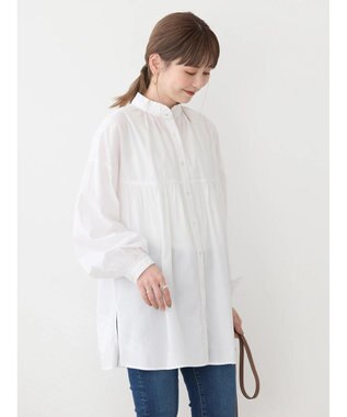 AMERICAN HOLIC サラックール／ＵＶカットフリルシャツチュニック Off White