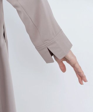 Tiaclasse L 【洗える】バックベルトフーデットコート グレージュ