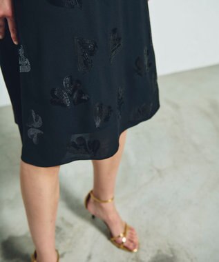 GRACE CONTINENTAL ハートスパンコールワンピース ブラック