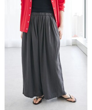 CRAFT STANDARD BOUTIQUE 【キナリノ別注】リネンレーヨンワイドパンツ Charcoal Gray