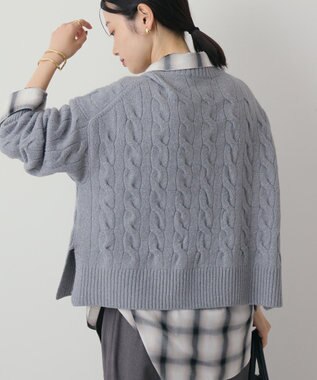 AMERICAN HOLIC ミドルゲージケーブルニットプルオーバー Gray Mixture