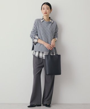 AMERICAN HOLIC ミドルゲージケーブルニットプルオーバー Gray Mixture