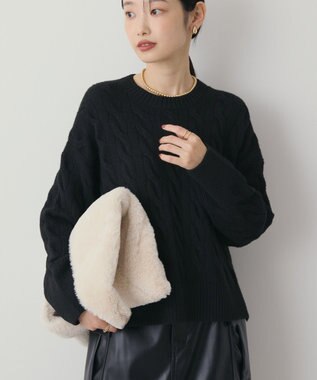 AMERICAN HOLIC ミドルゲージケーブルニットプルオーバー Black