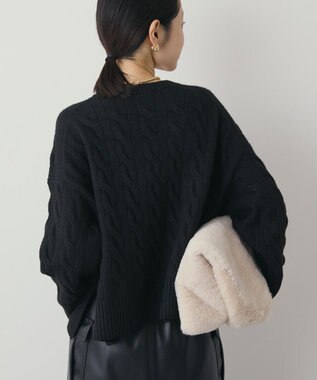 AMERICAN HOLIC ミドルゲージケーブルニットプルオーバー Black