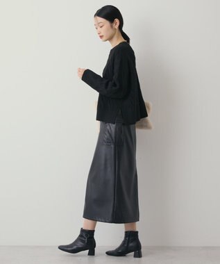 AMERICAN HOLIC ミドルゲージケーブルニットプルオーバー Black