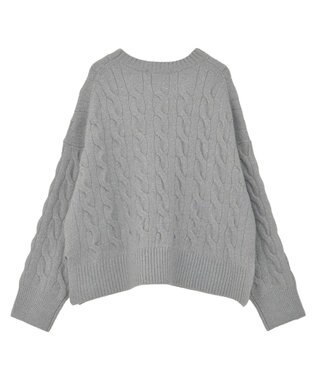 AMERICAN HOLIC ミドルゲージケーブルニットプルオーバー Gray Mixture