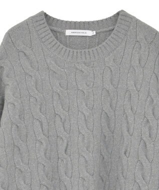 AMERICAN HOLIC ミドルゲージケーブルニットプルオーバー Gray Mixture