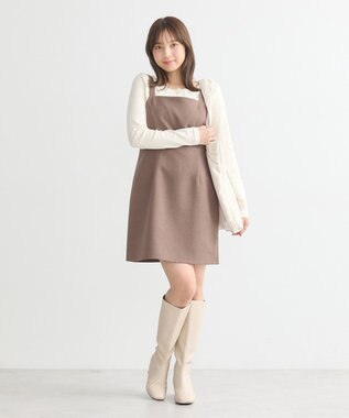 earth music&ecology 切替ギャザーコンパクトカットプルオーバー Off White