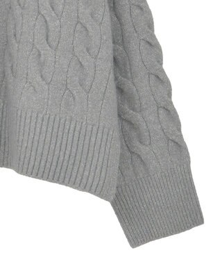 AMERICAN HOLIC ミドルゲージケーブルニットプルオーバー Gray Mixture