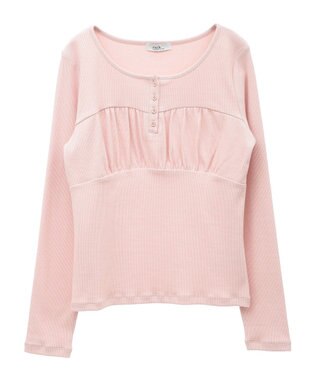 earth music&ecology 切替ギャザーコンパクトカットプルオーバー Pink