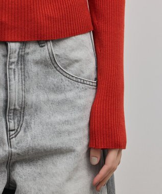 GRACE CONTINENTAL スクエアリブニットトップ レッド