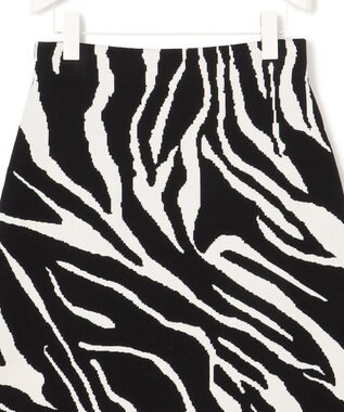 ICB 【洗える】アニマルジャガード  ニットスカート ブラック系