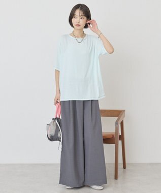 AMERICAN HOLIC 【先行予約】【マルチ機能】配色ステッチルーズTシャツ Mint