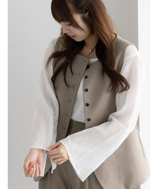 Te chichi スクエアネックジレ【AOYAMA FASHION ASSOCIATION × Te chichi】 モカ