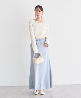 earth music&ecology レイヤード風テレコプルオーバー Ivory